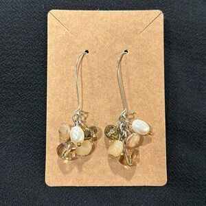 Dangle Loop Glass Bead Earrings